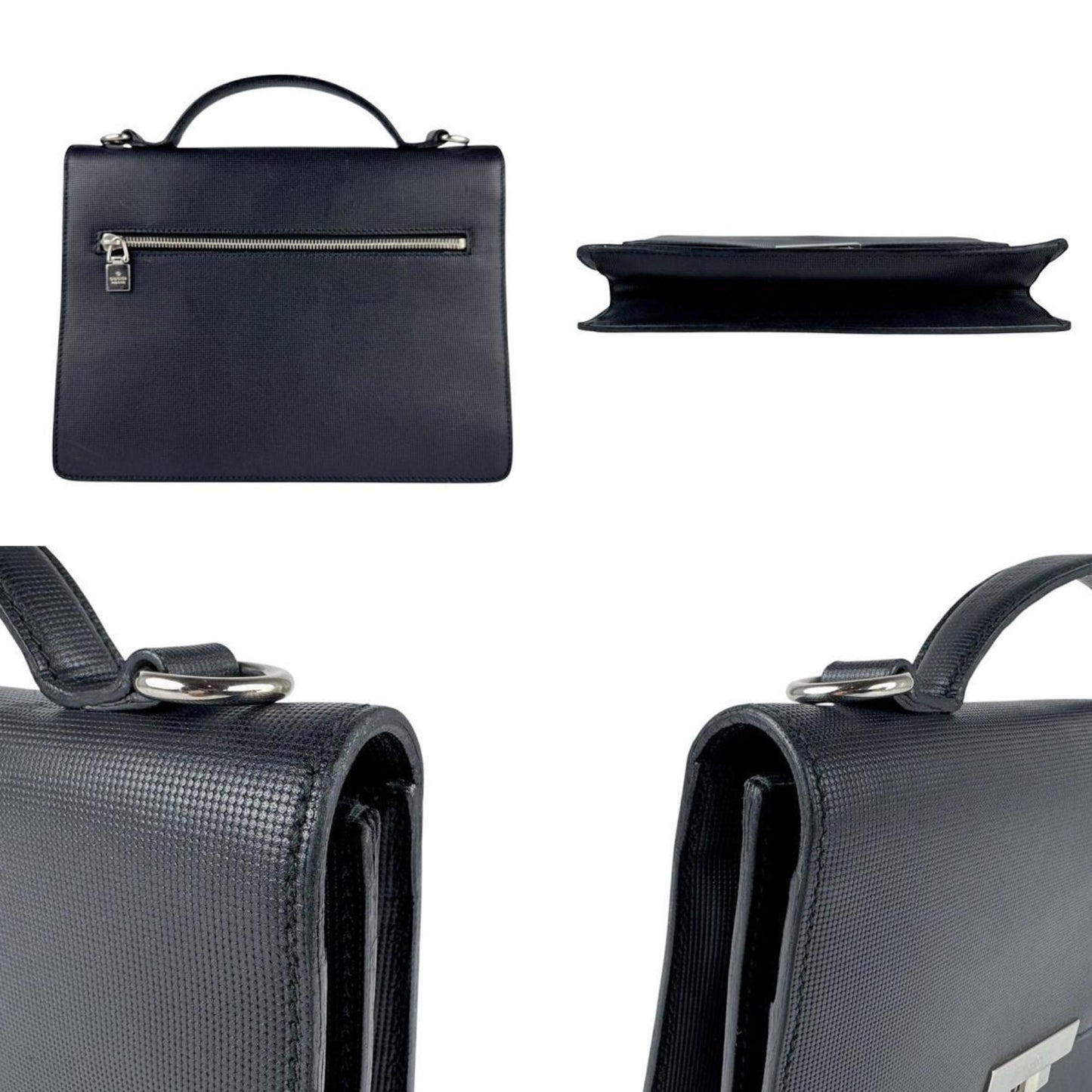 Gucci Black Leather Handbag Shoulder Bag ( )