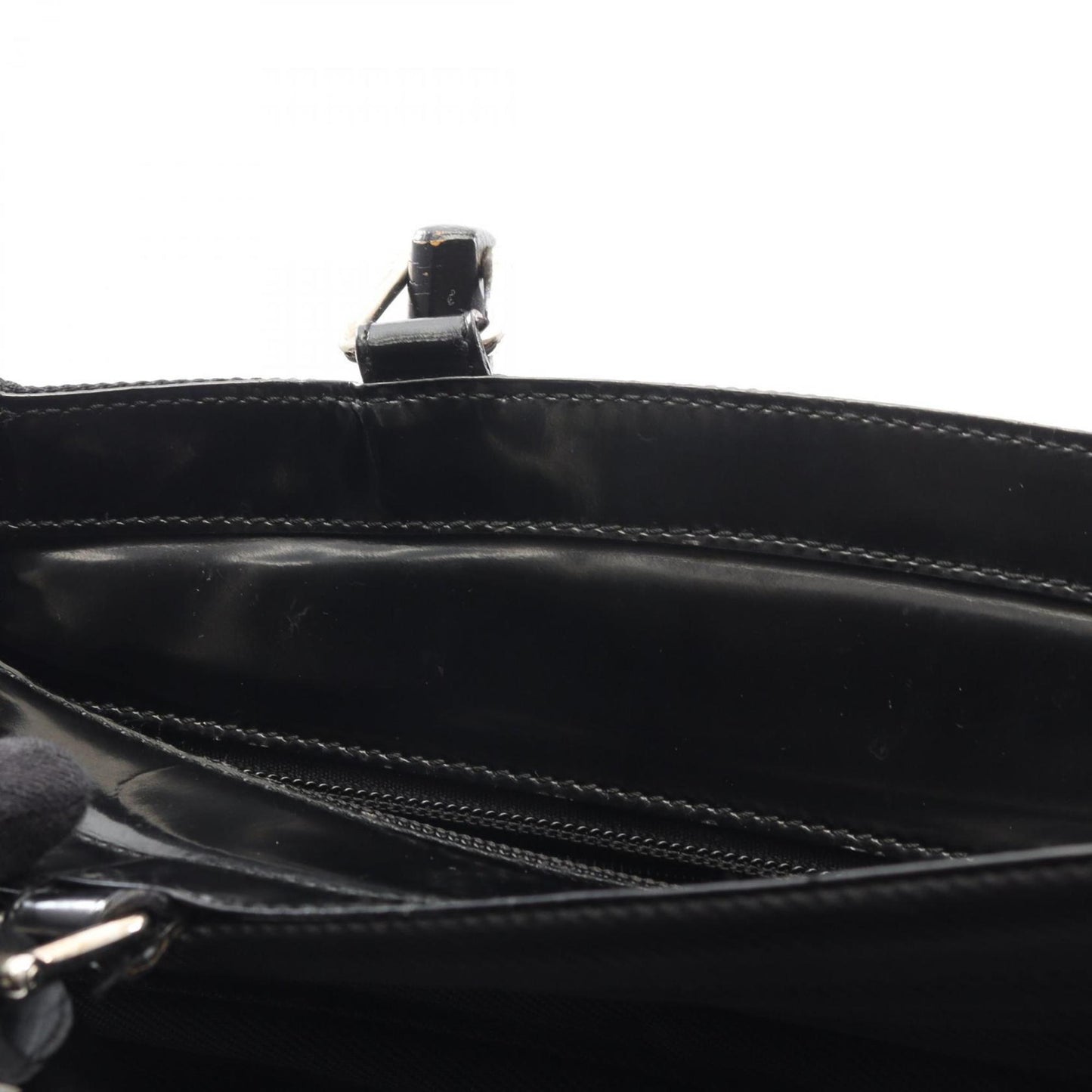 Gucci Black Leather Nylon Canvas Handbag ( )