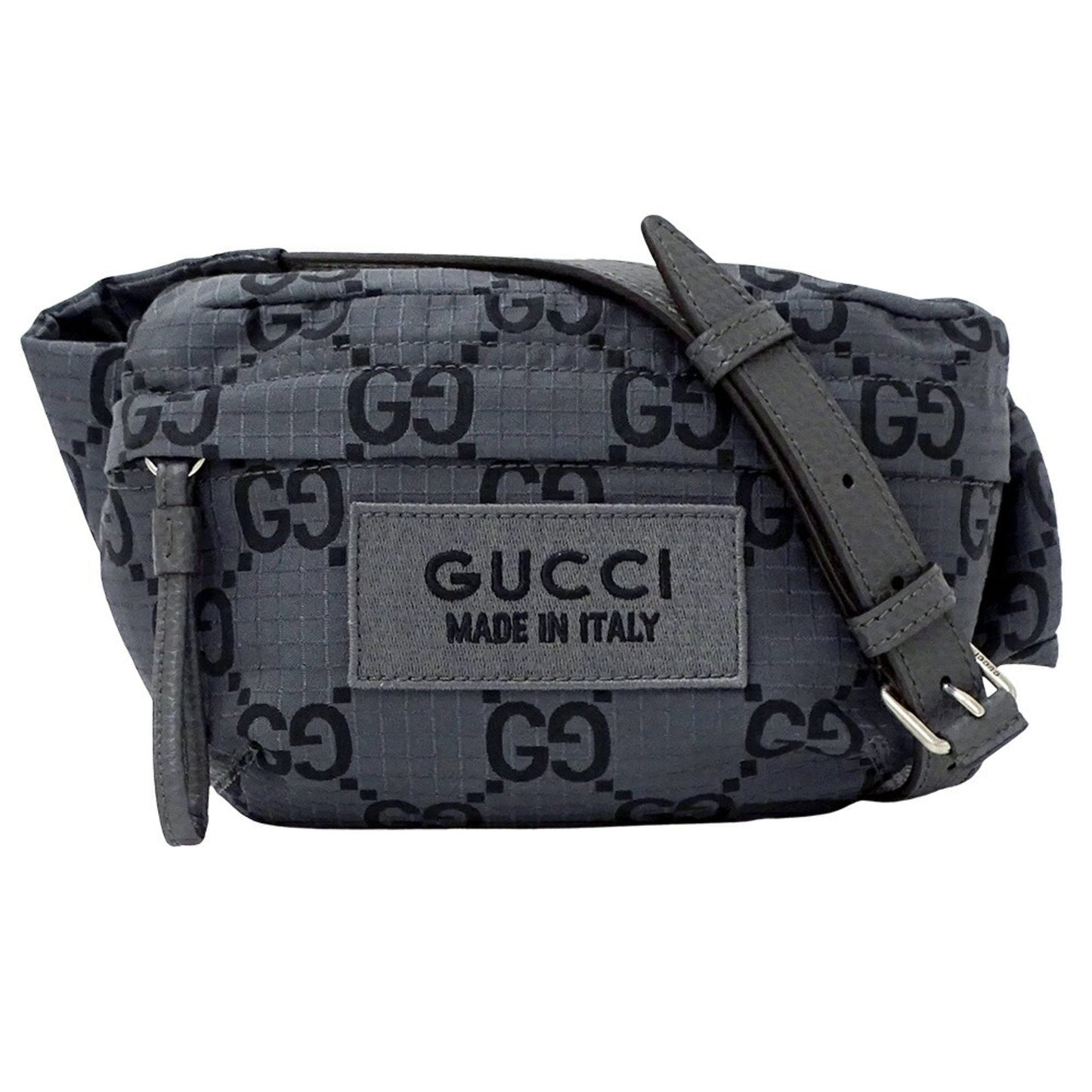 Gucci Black Gray Polyester Sling Bag ( )