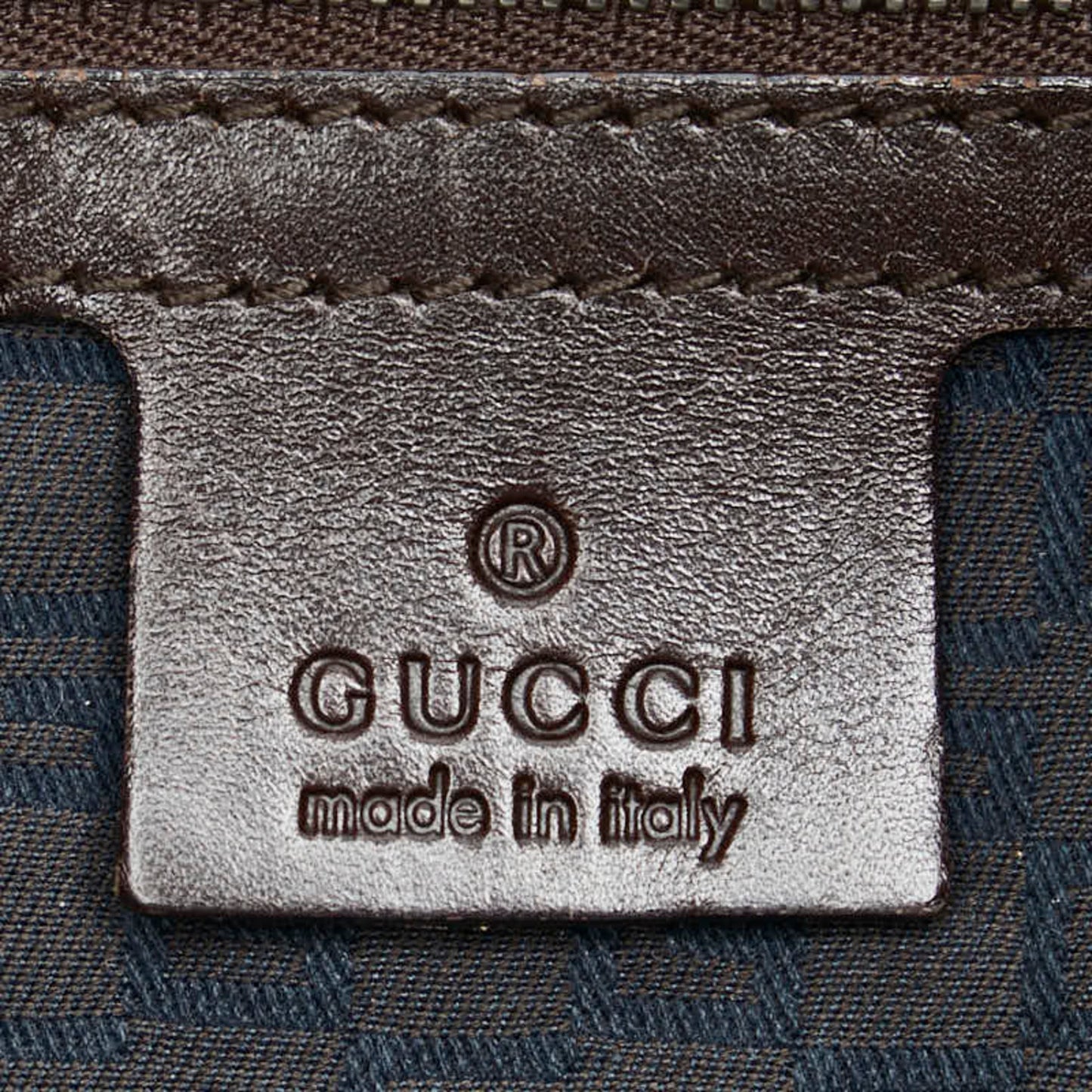 Gucci Beige Brown Canvas Leather Handbag ( )