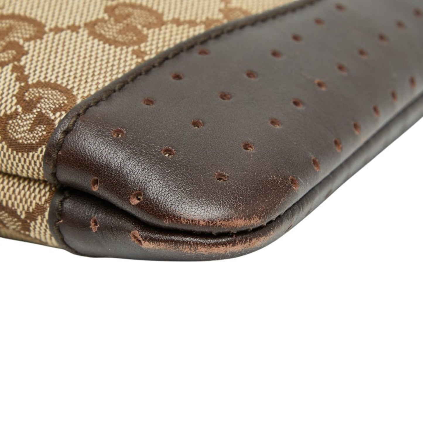 Gucci Gg Canvas Beige Brown Gg Canvas Leather Shoulder Bag ( )