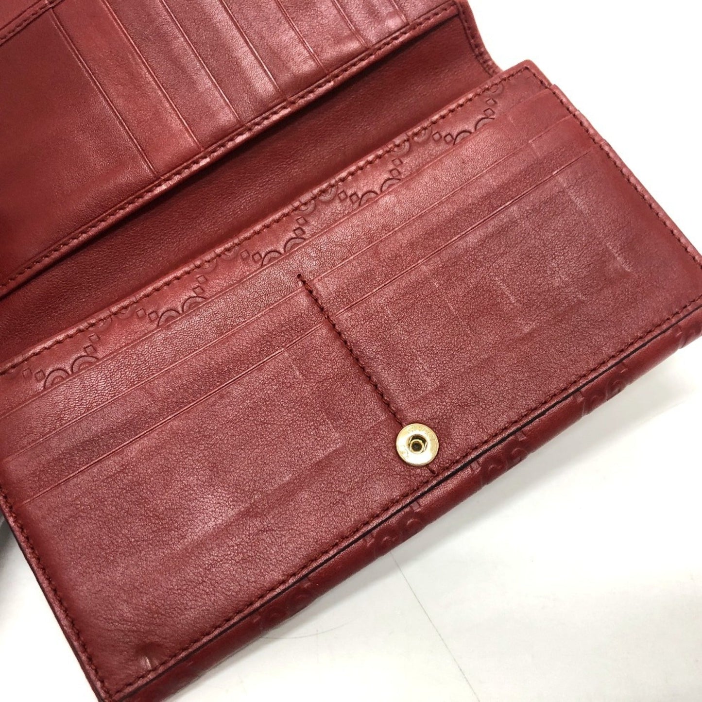 Gucci Red Color Gg Leather Long Wallet (Bi-Fold) ( )