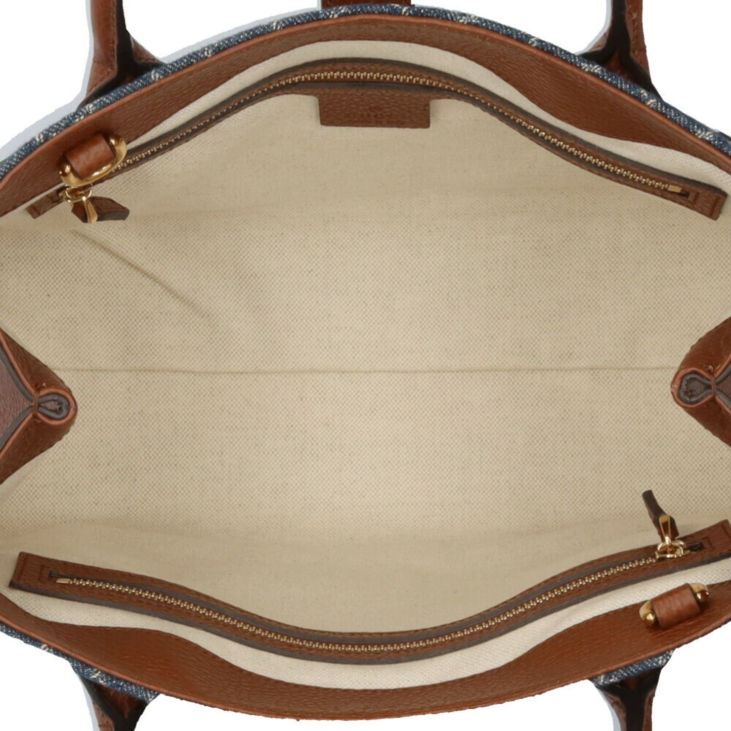 Gucci Blue Brown Denim Leather Shoulder Bag ( )