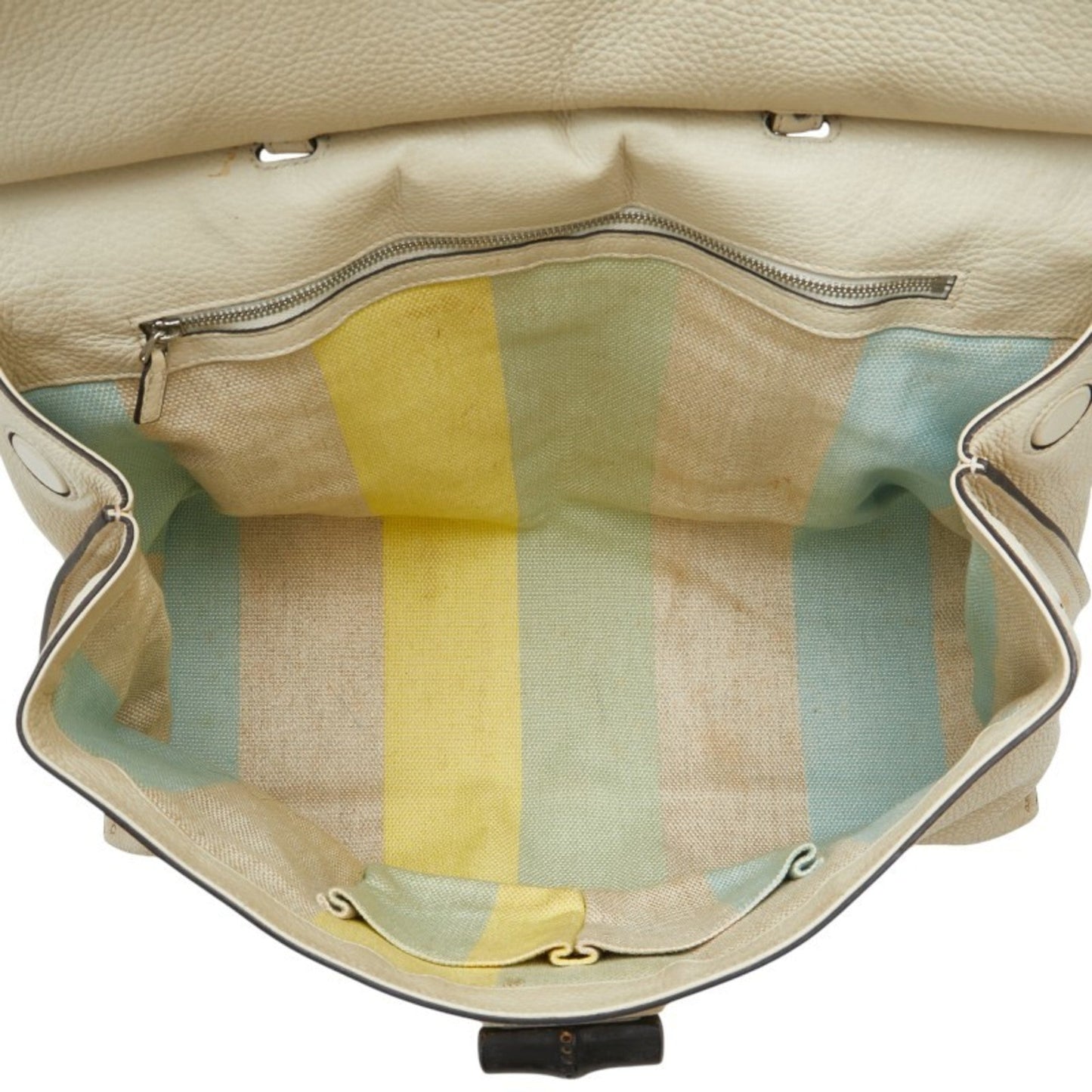 Gucci White Leather Shoulder Bag Tote Bag ( )