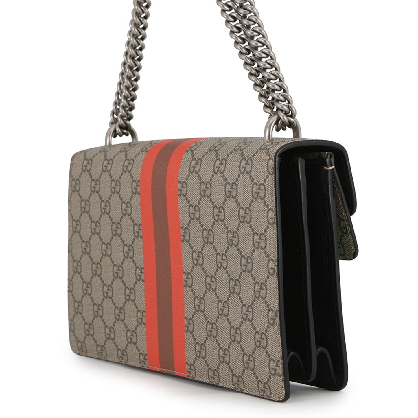 Gucci Beige Green Red Color Leather Gg Supreme Shoulder Bag ( )