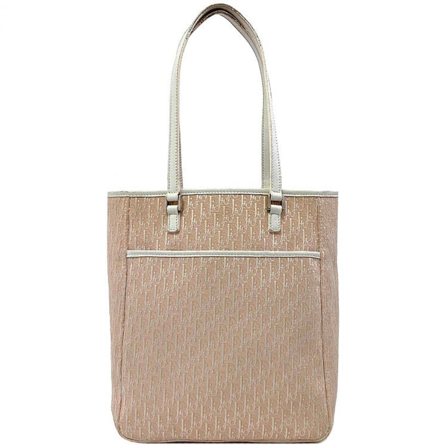 Christian Dior Tote Bag Pink White Trotter 05RU Canvas Leather Ladies CD