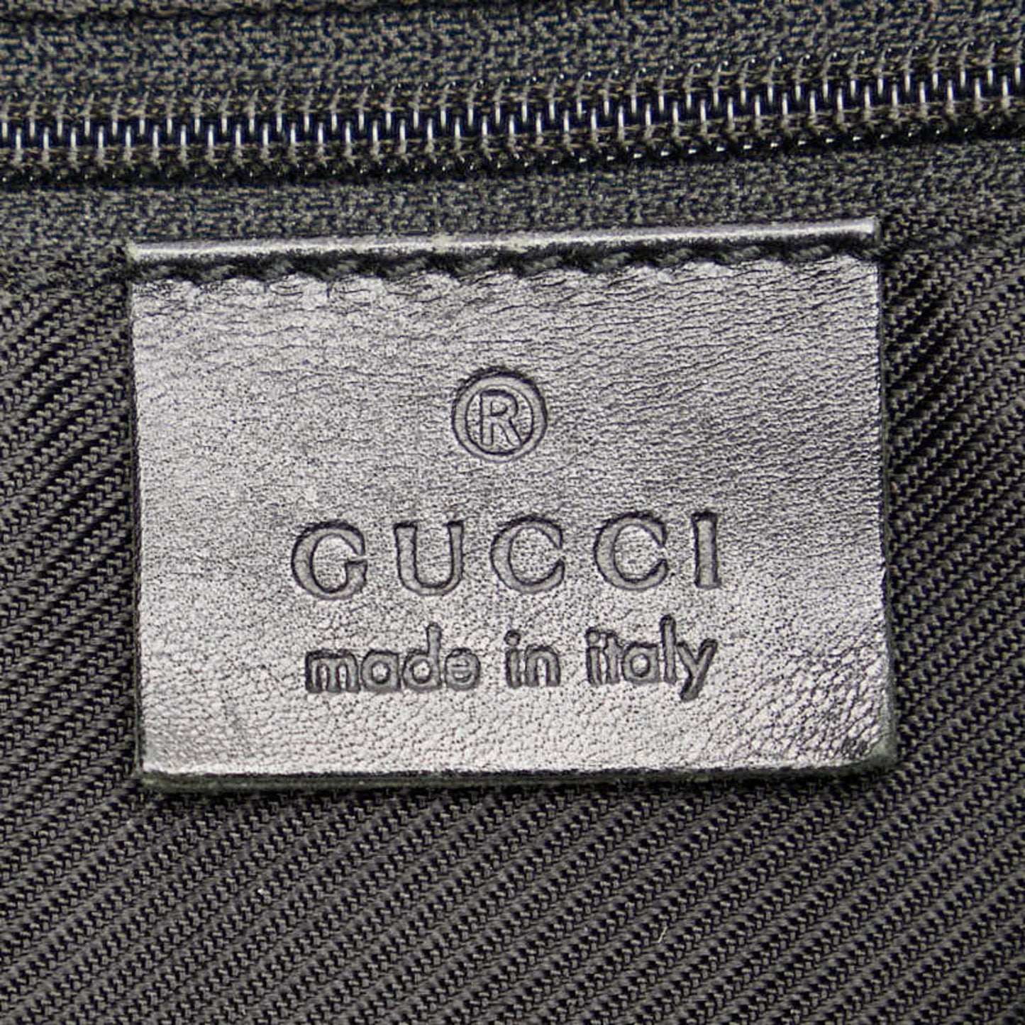 Gucci Black Canvas Leather Handbag Shoulder Bag ( )