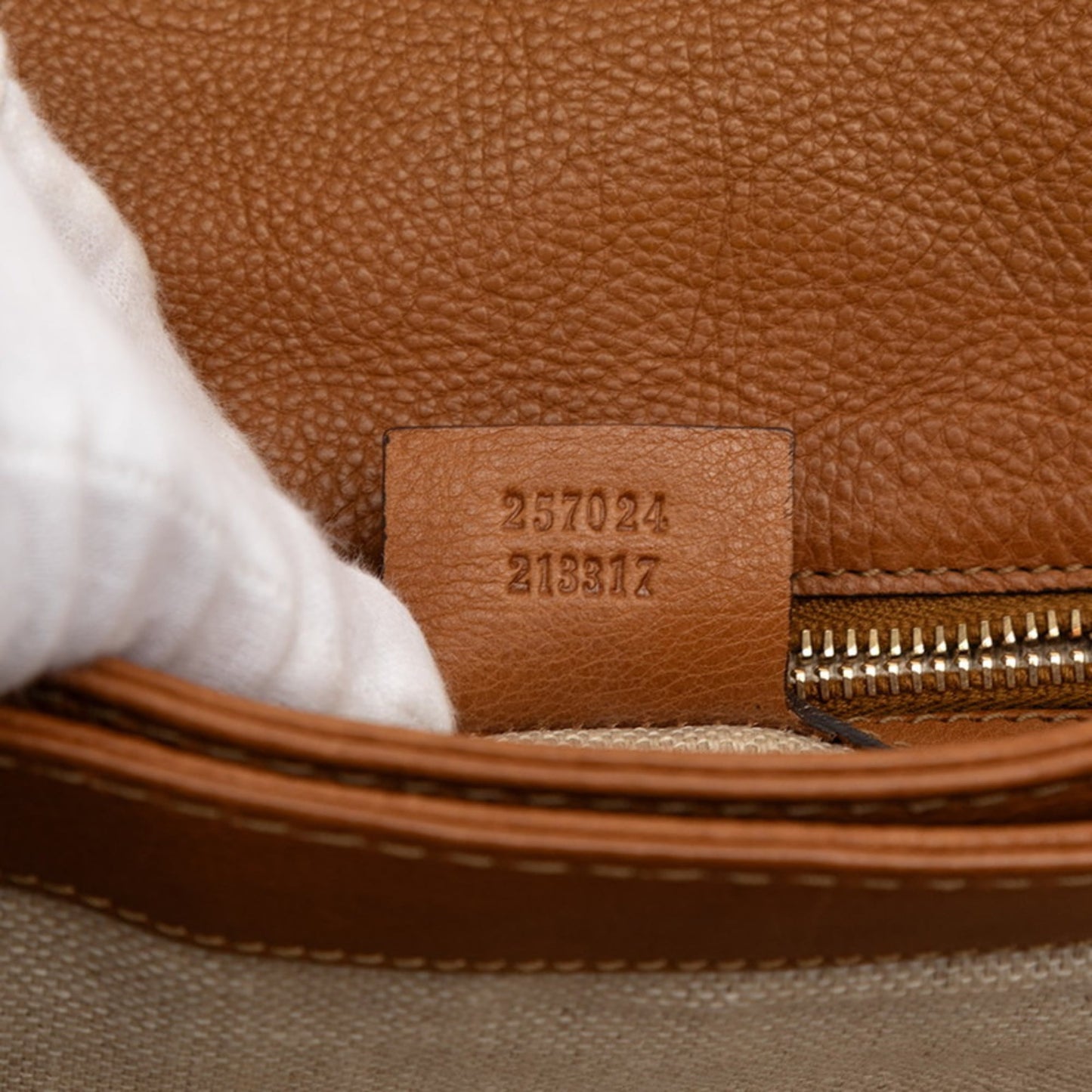 Gucci Beige Brown Canvas Leather Messenger Bag Shoulder Bag ( )