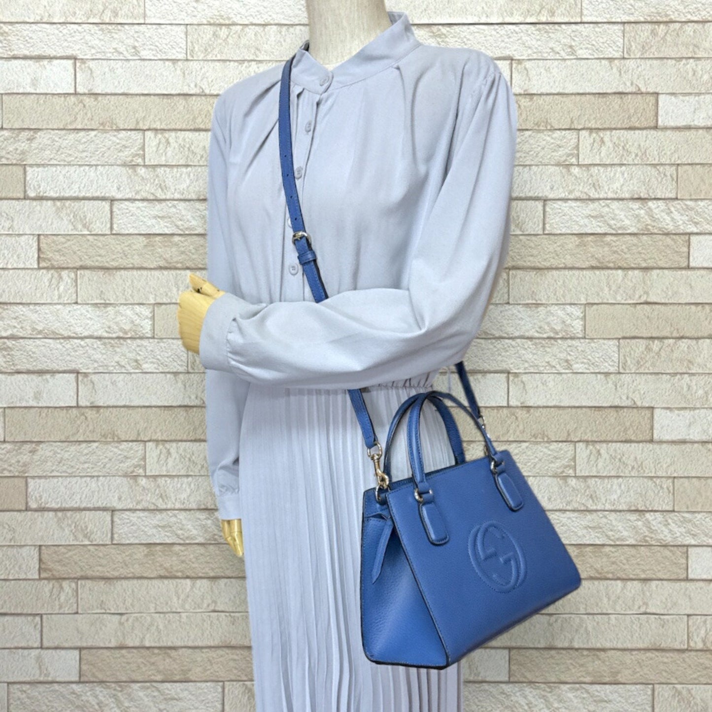 Gucci Soho Blue Leather Shoulder Bag ( )