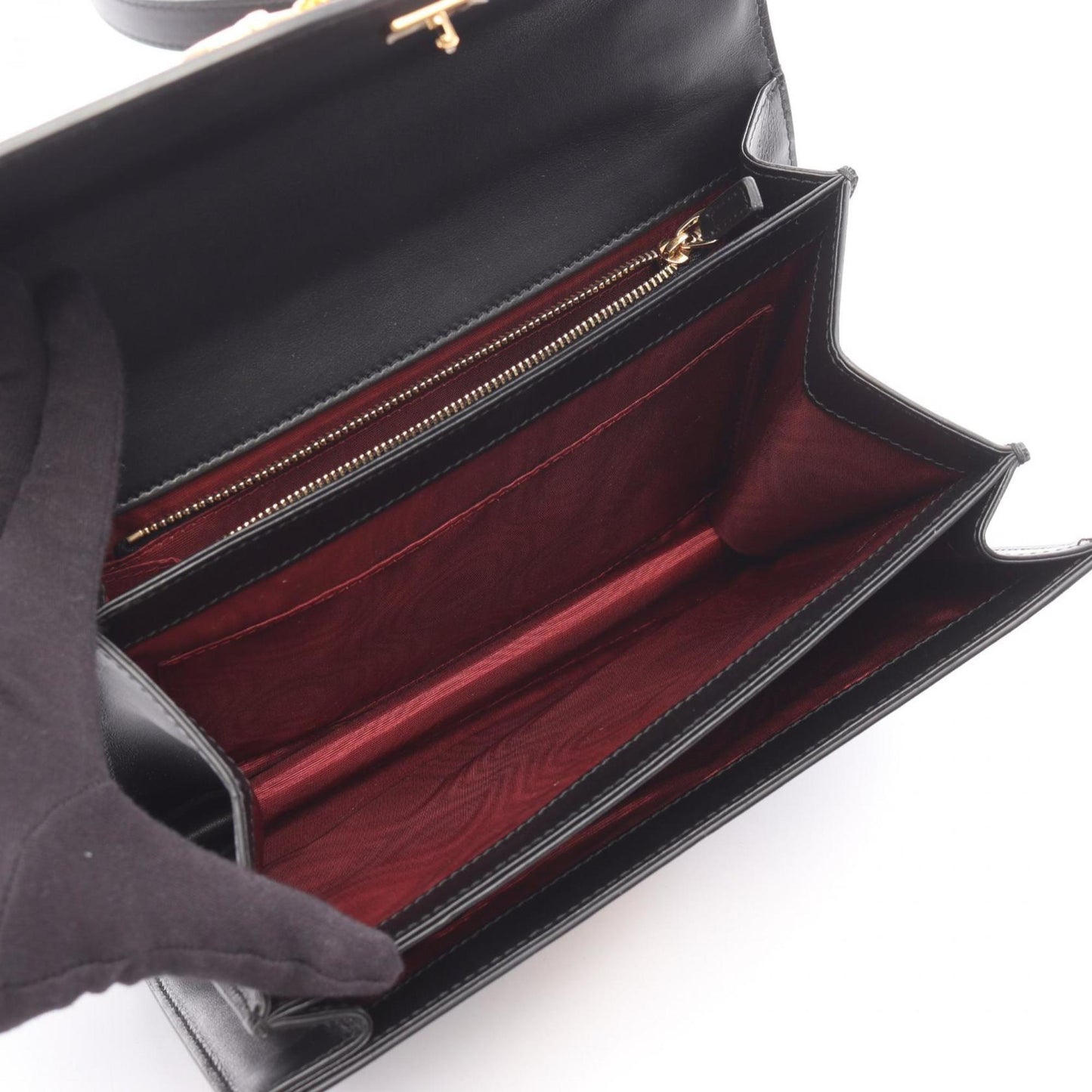 Gucci Black Leather Shoulder Bag ( )