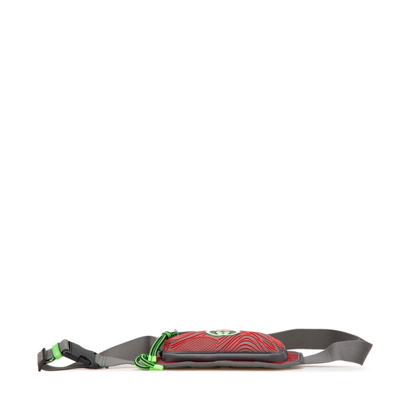 Gucci Gray Red Color Nylon Rubber Fanny Pack Sling Bag ( )