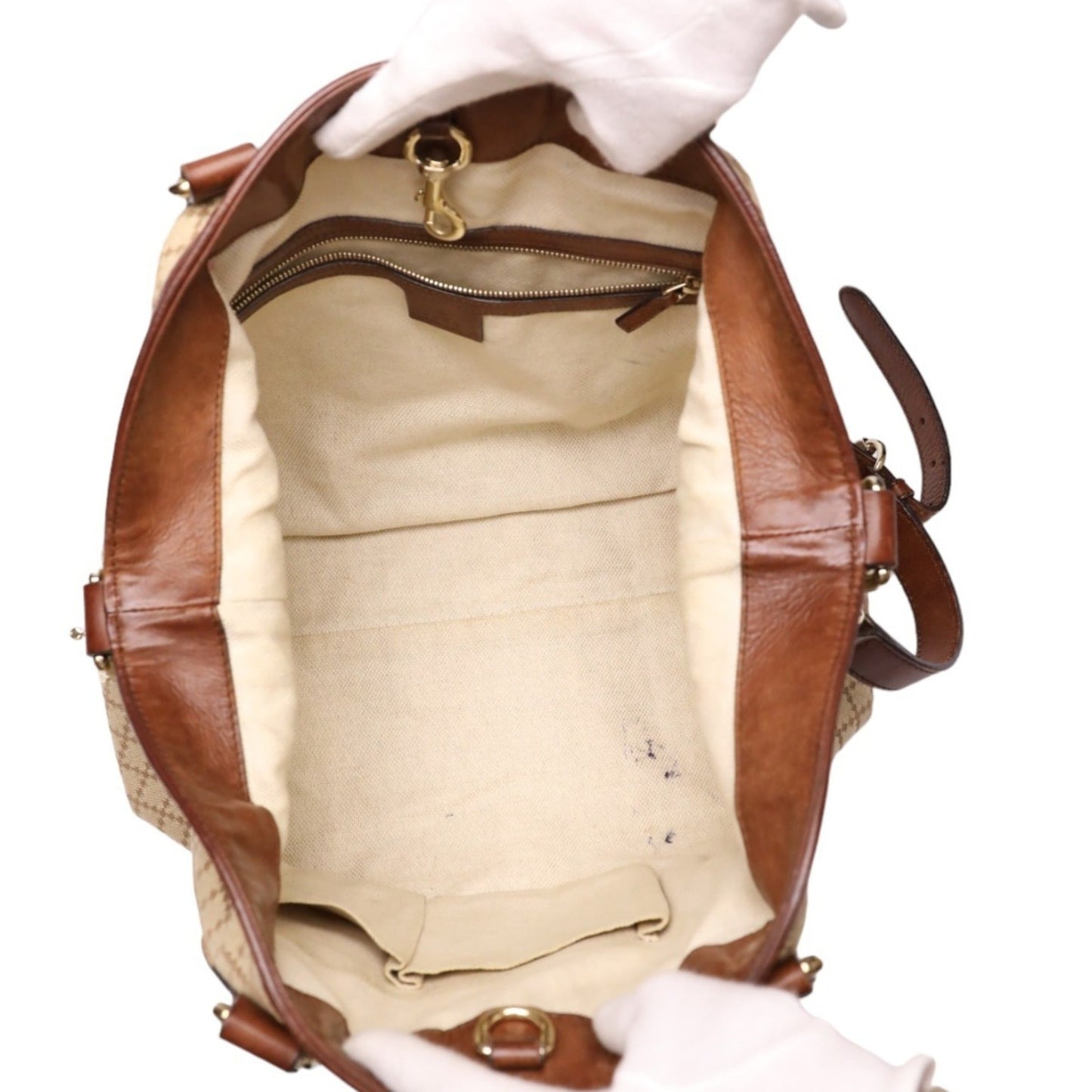 Gucci Brown Canvas Shoulder Bag Tote Bag ( )