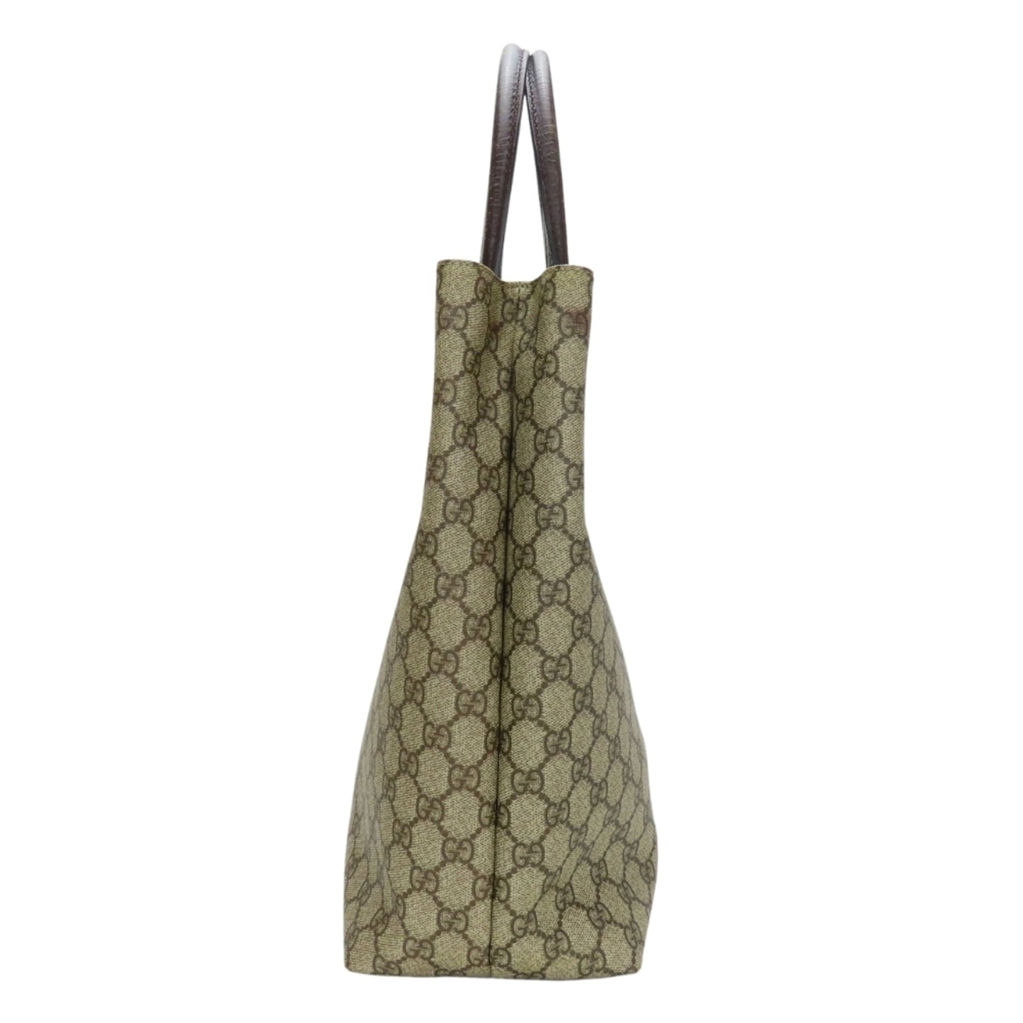 Gucci Beige Brown Gg Supreme Leather Tote Bag ( )