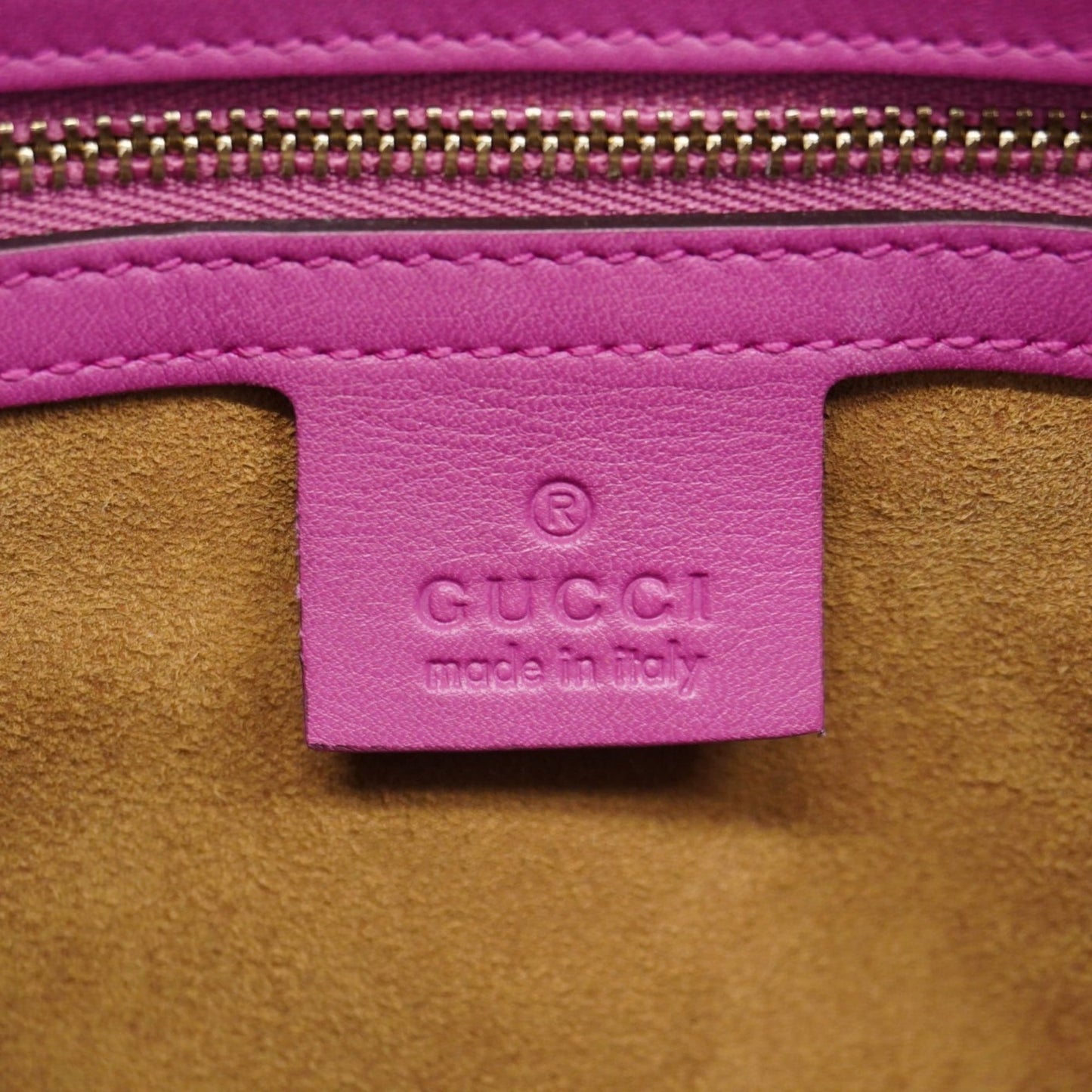 Gucci Brown Pink Red Color Pvc Handbag ( )