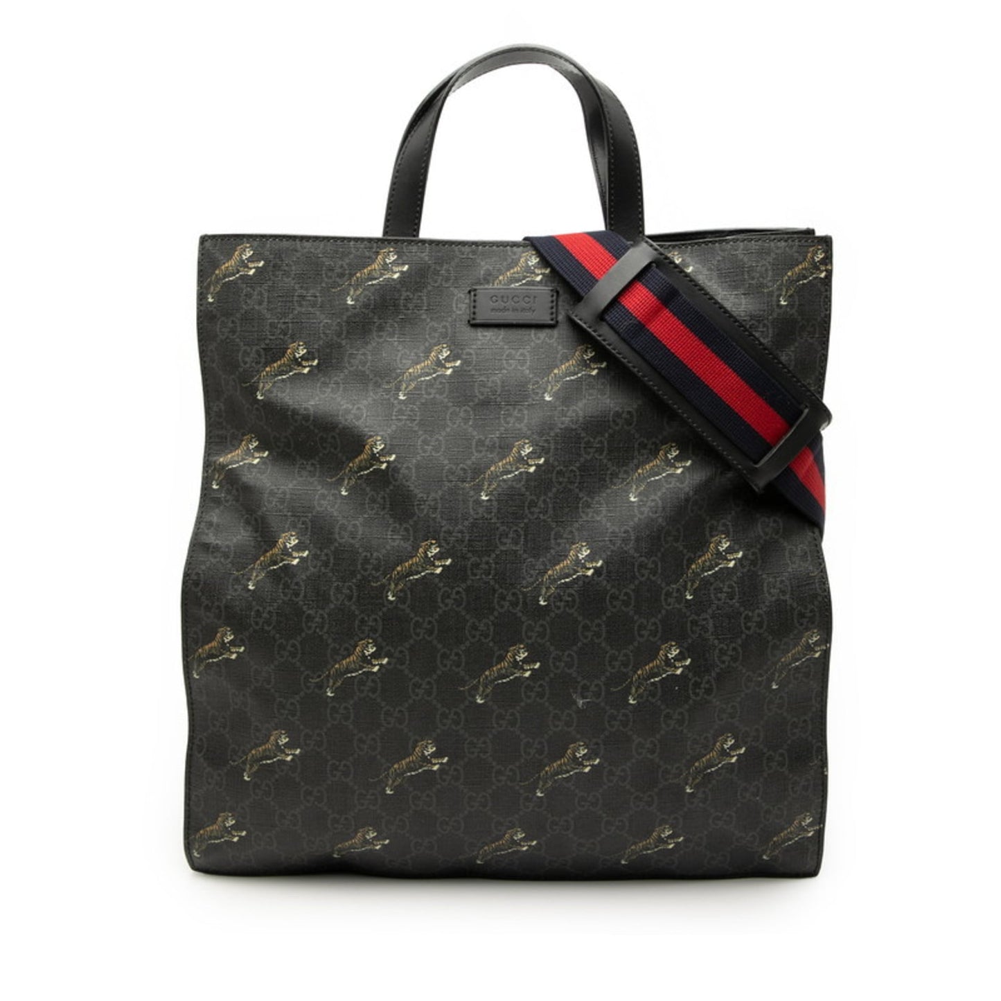 Gucci Black Pvc Leather Shoulder Bag Tote Bag ( )