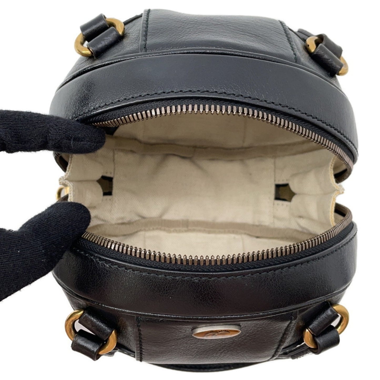 Gucci Black Leather Handbag Shoulder Bag ( )