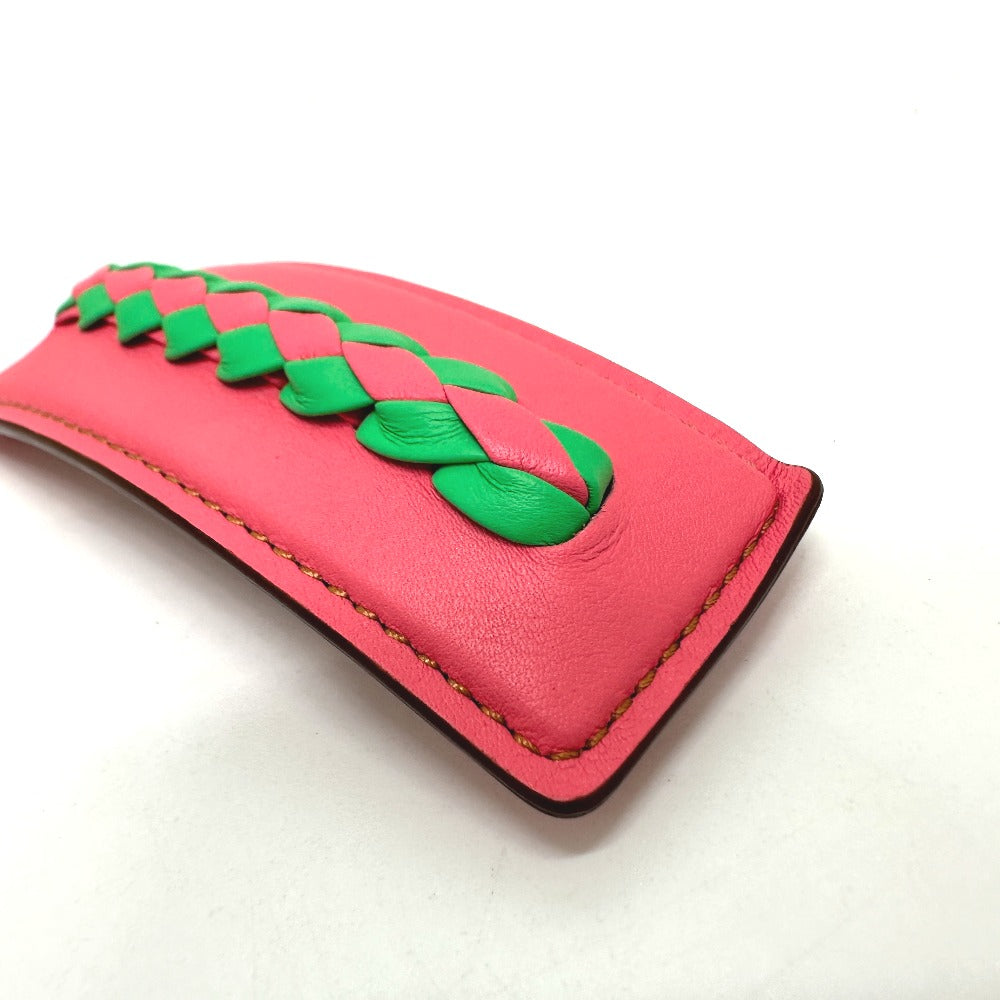 HERMES Valletta leather pink Braid Glen Women  d