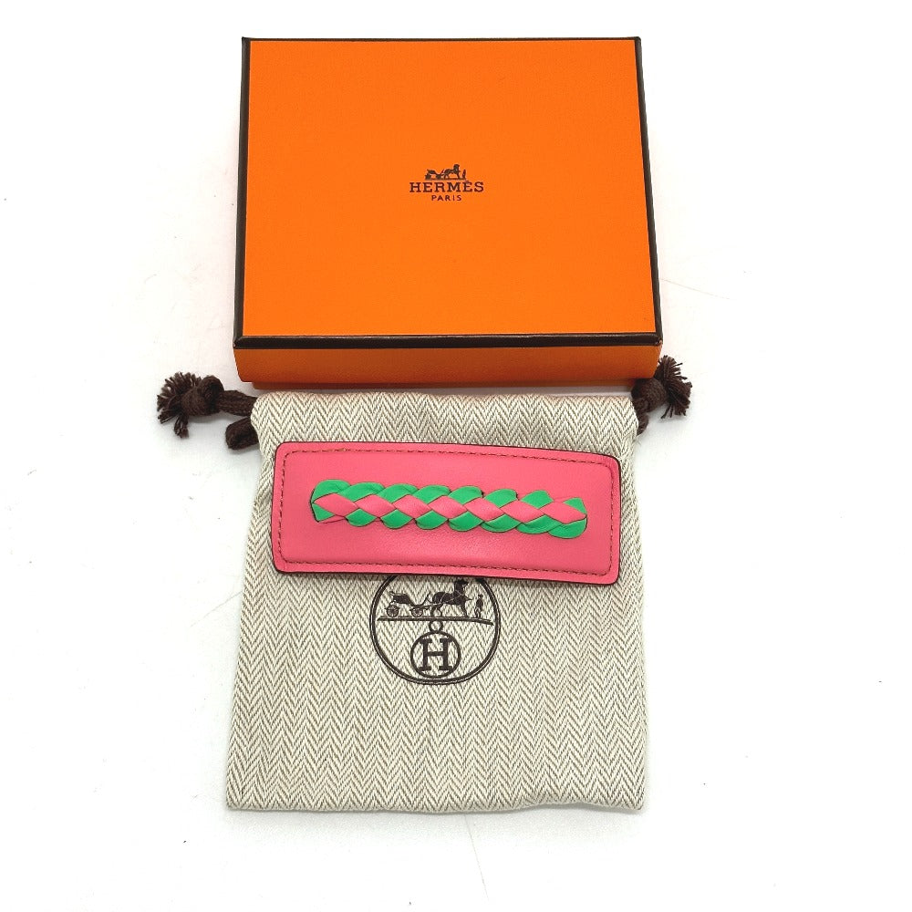 HERMES Valletta leather pink Braid Glen Women  d