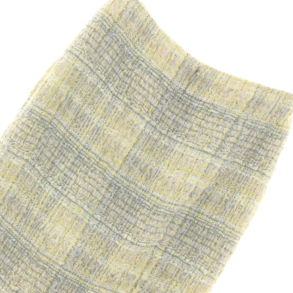 Chanel Rayon Nylon Cotton Wool Check Skirt