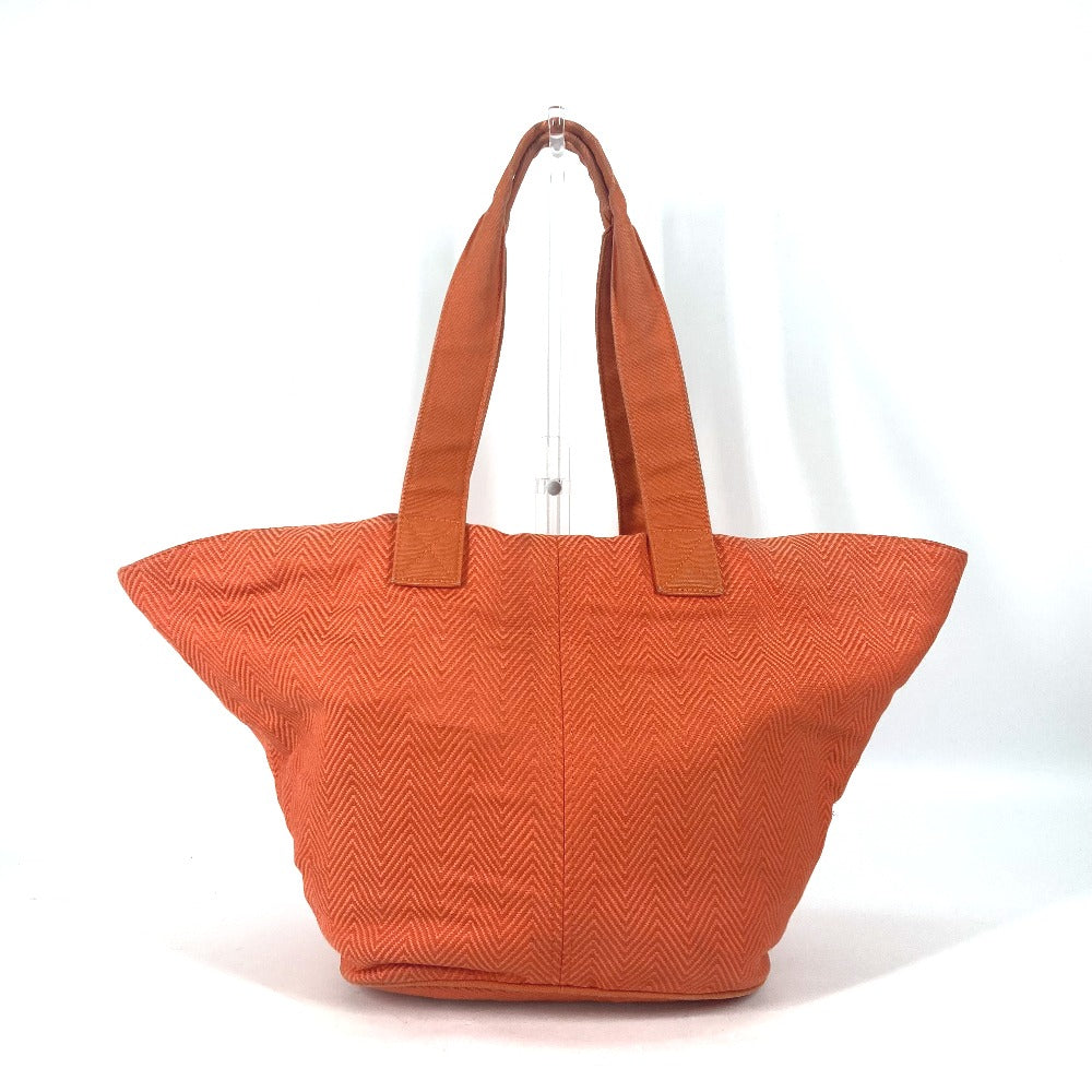 HERMES Shoulder Bag canvas Orange Shoulder Tote Bag Beach Bag Paniedo Plat Rouge PM Women  d