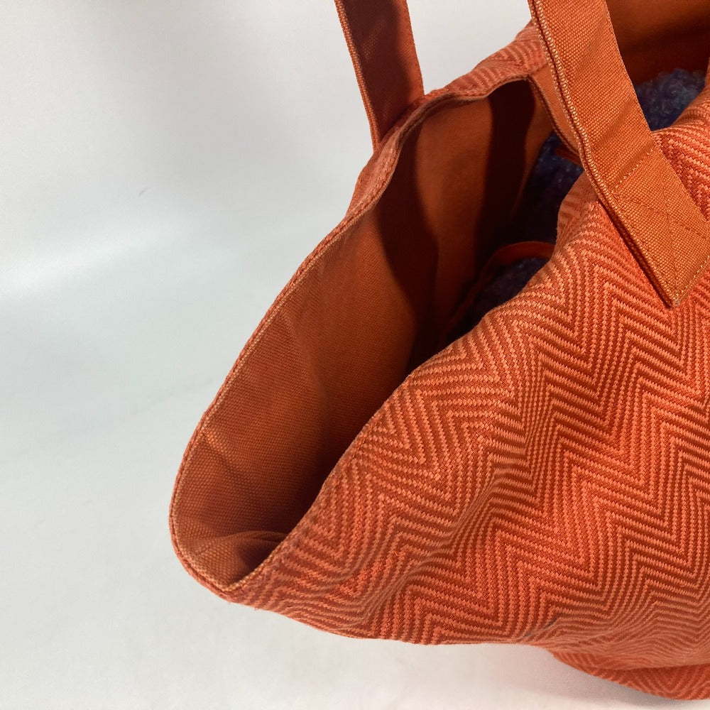 HERMES Shoulder Bag canvas Orange Shoulder Tote Bag Beach Bag Paniedo Plat Rouge PM Women  d