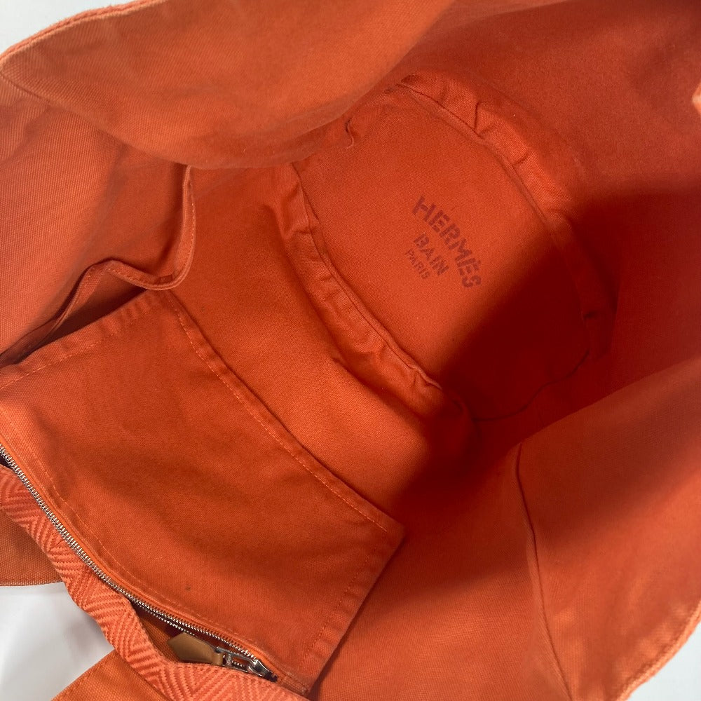HERMES Shoulder Bag canvas Orange Shoulder Tote Bag Beach Bag Paniedo Plat Rouge PM Women  d