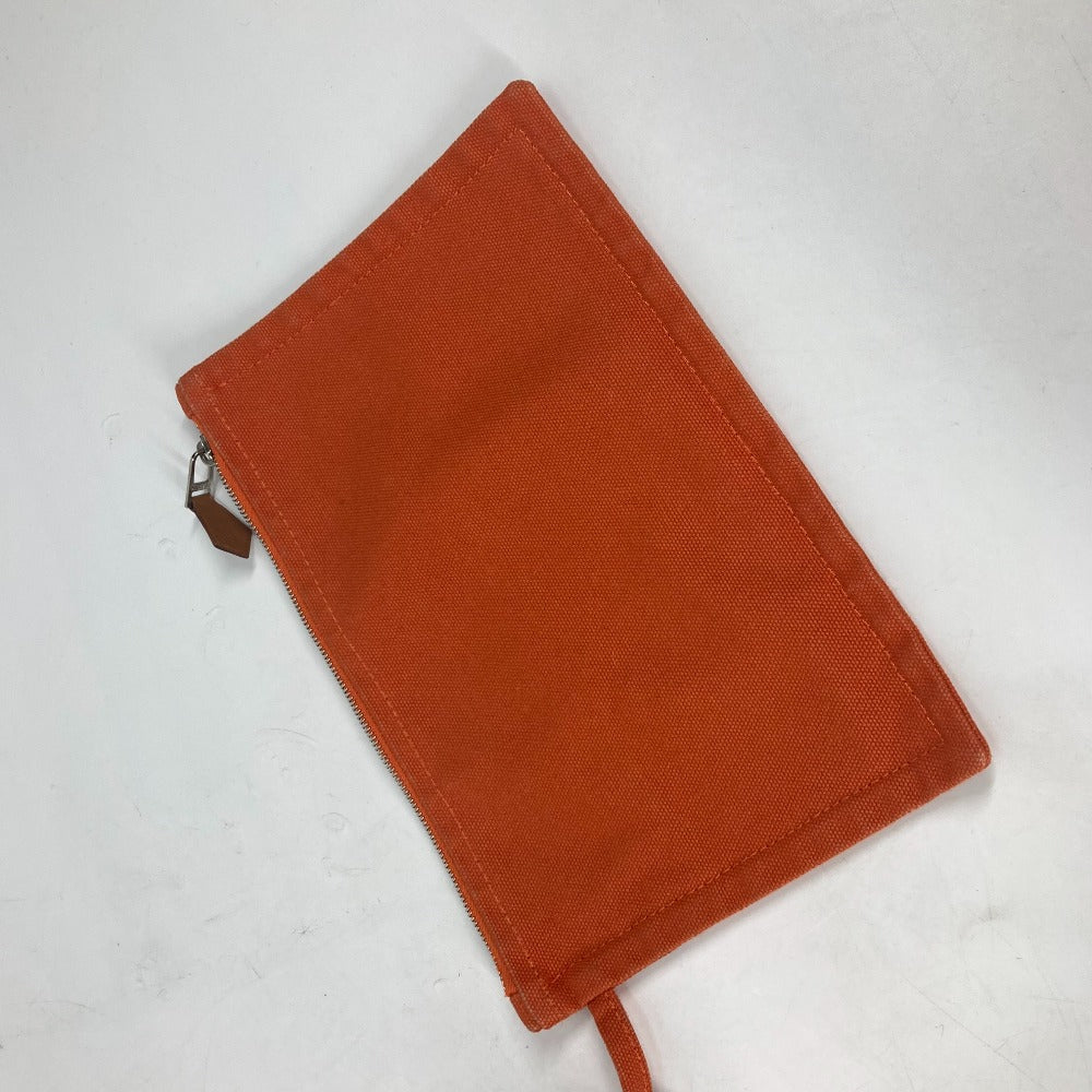HERMES Shoulder Bag canvas Orange Shoulder Tote Bag Beach Bag Paniedo Plat Rouge PM Women  d