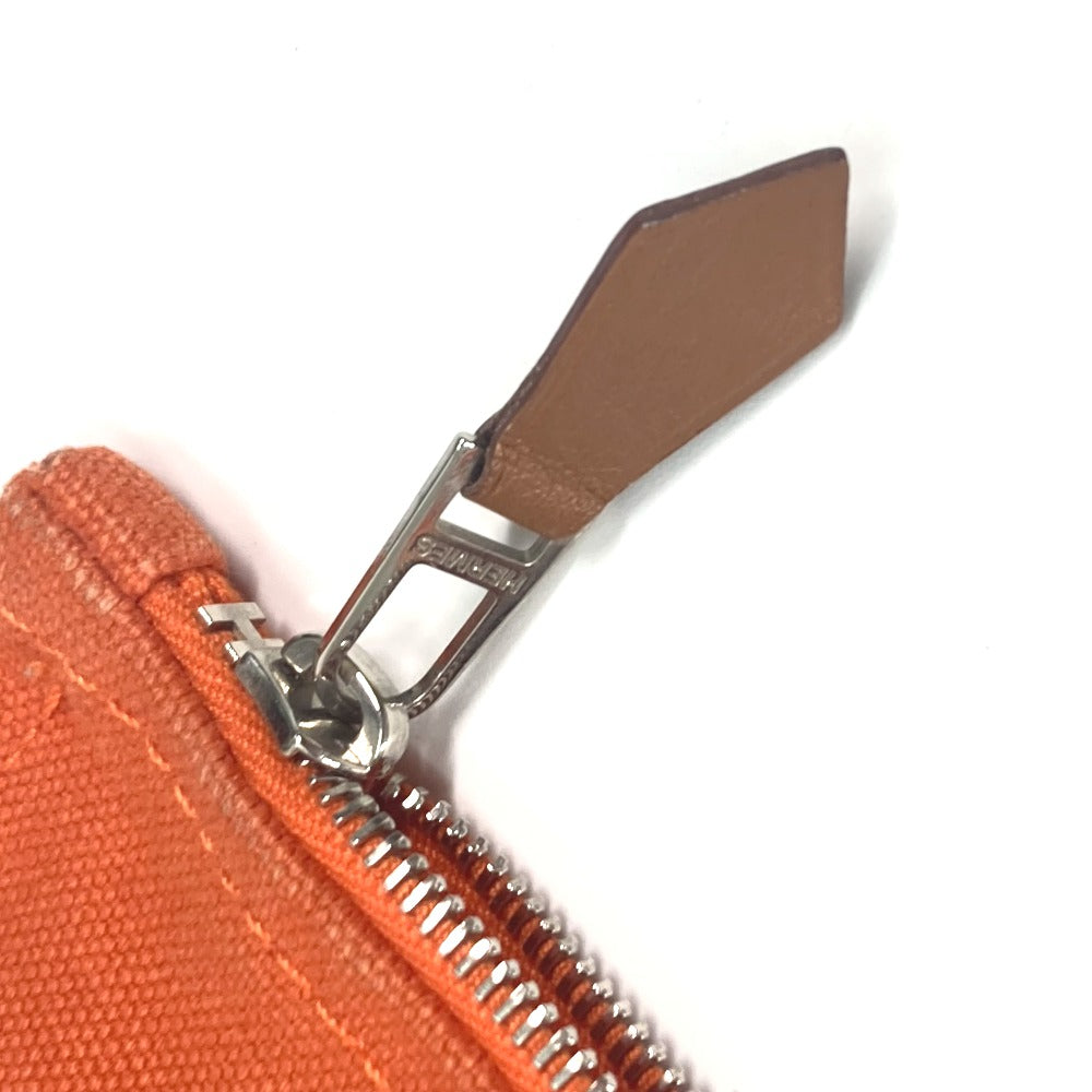 HERMES Shoulder Bag canvas Orange Shoulder Tote Bag Beach Bag Paniedo Plat Rouge PM Women  d