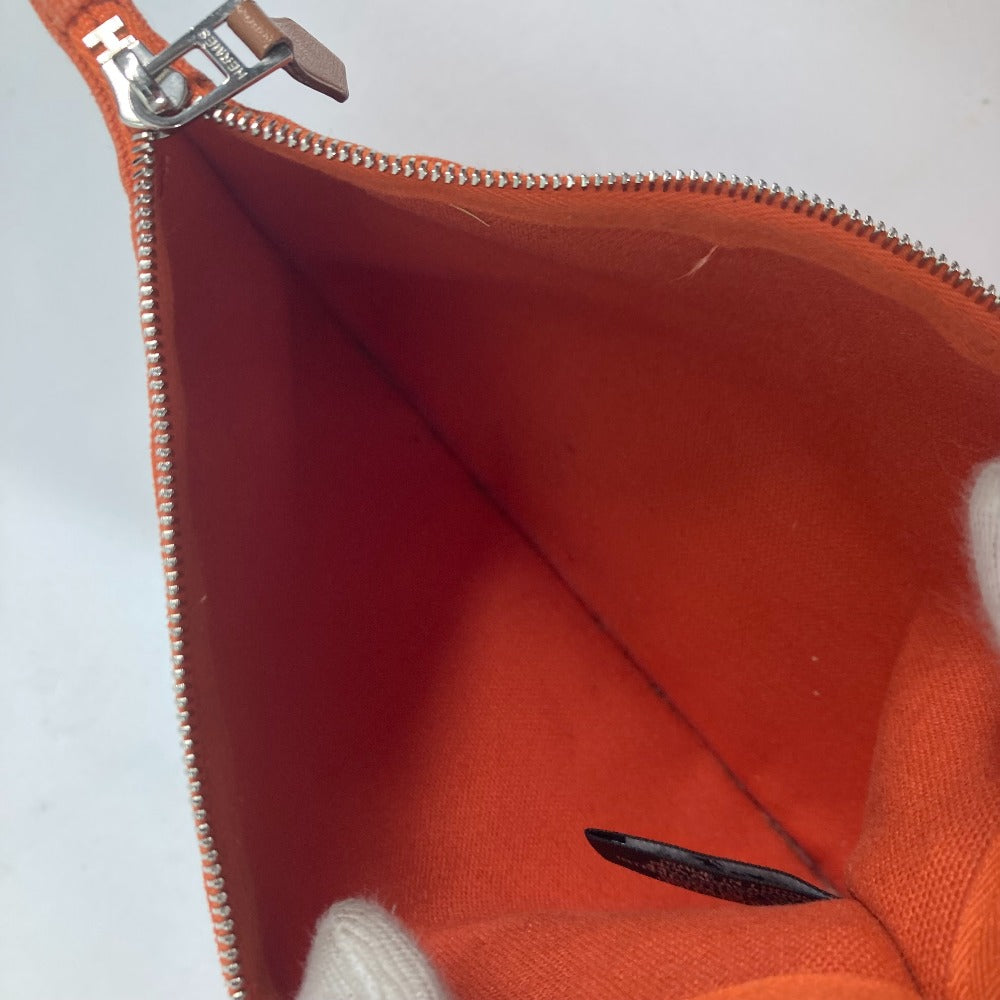 HERMES Shoulder Bag canvas Orange Shoulder Tote Bag Beach Bag Paniedo Plat Rouge PM Women  d