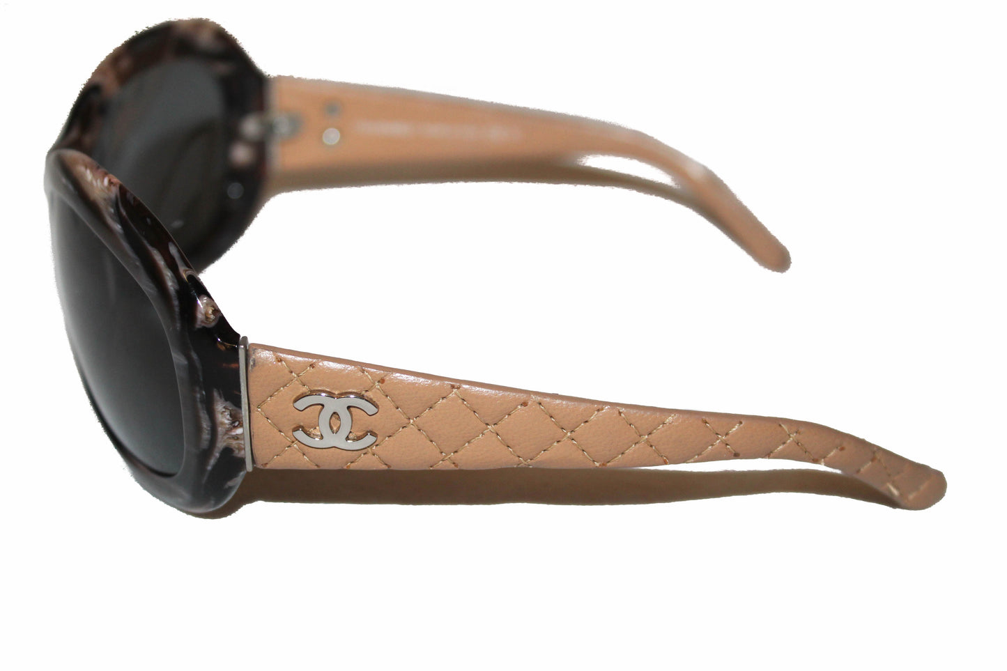 Chanel Beige Quilted Leather Sunglasses 5116-Q