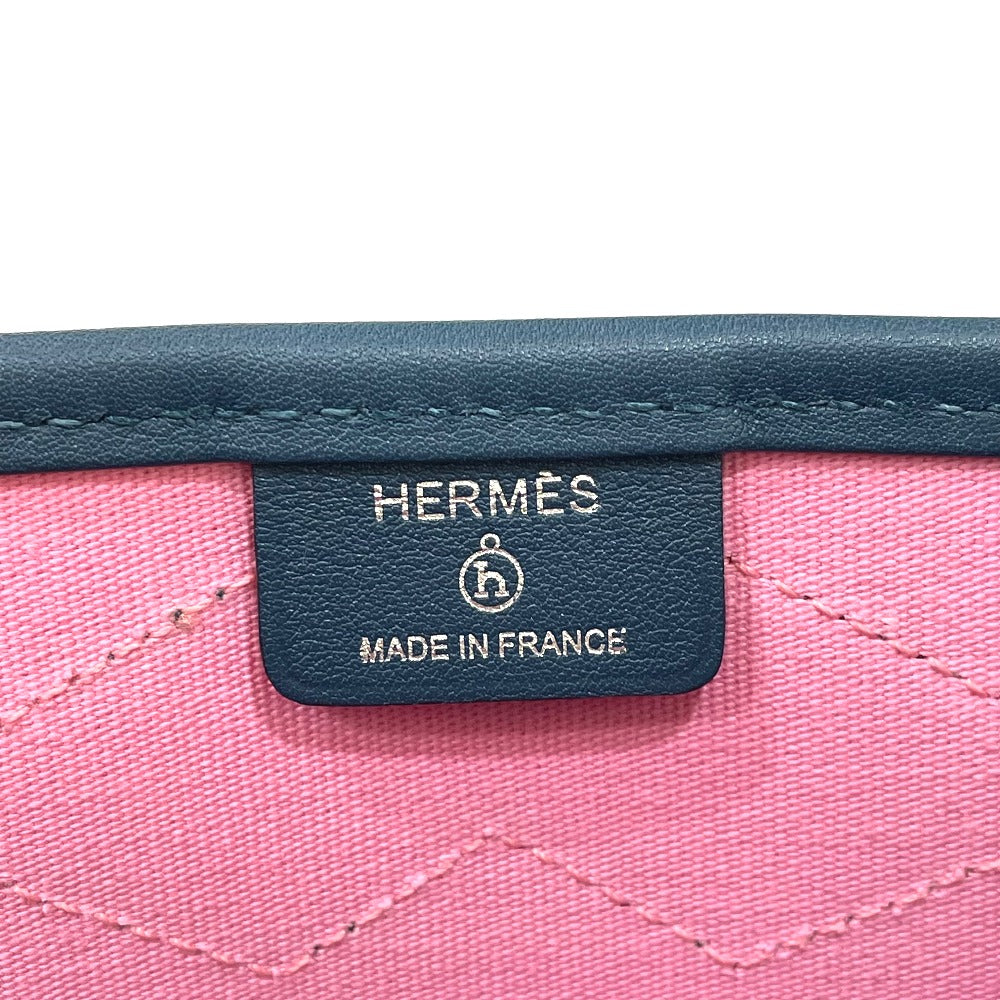HERMES Tote Bag Leather / canvas Navy x pink Petit Ash dream Catcher Women  d