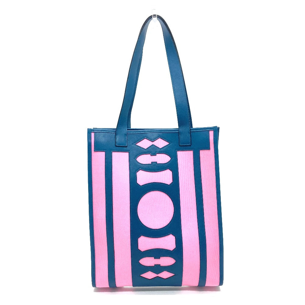 HERMES Tote Bag Leather / canvas Navy x pink Petit Ash dream Catcher Women  d