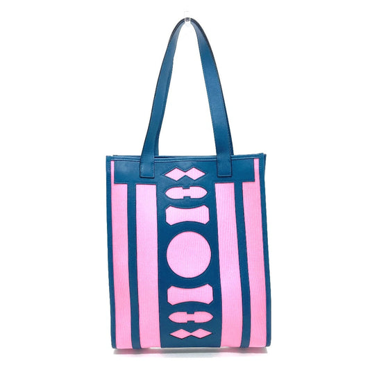 HERMES Tote Bag Leather / canvas Navy x pink Petit Ash dream Catcher Women  d