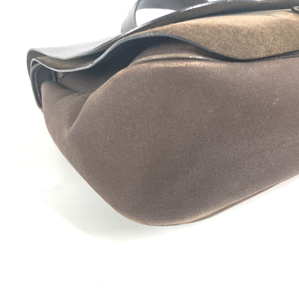 HERMES Shoulder Bag Canvas / leather Brown Sac Colorado GM Women  d