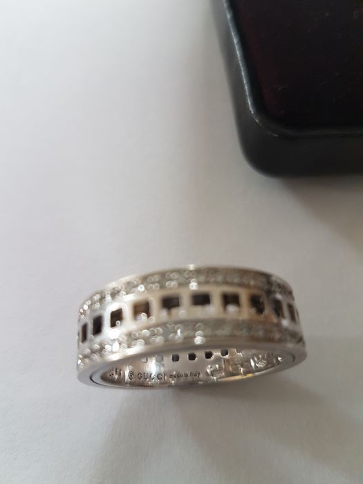 Gucci -   spinning ring, 18K white gold and Diamond - Ring size 9.75