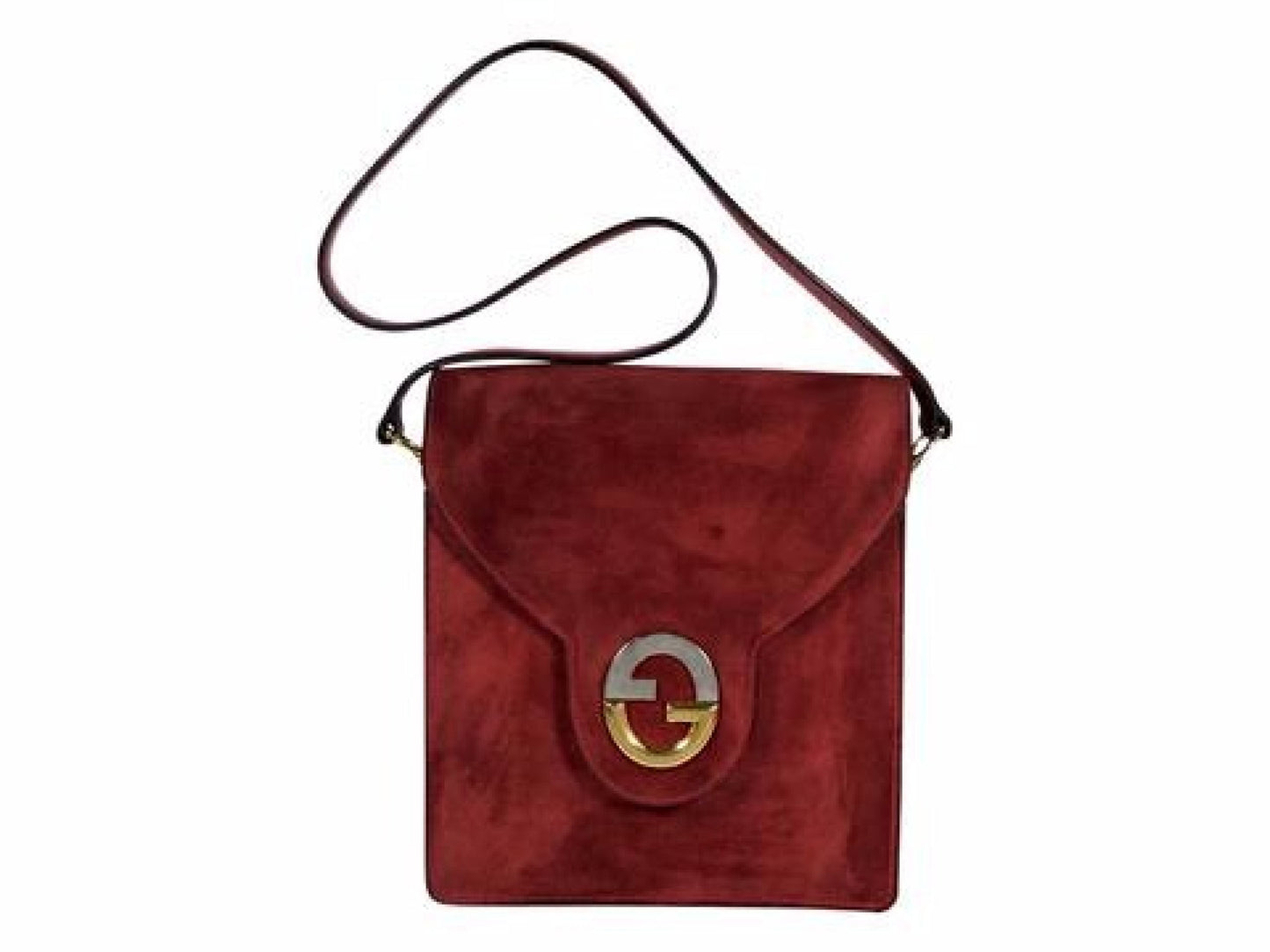 Red   Gucci Suede Shoulder Bag