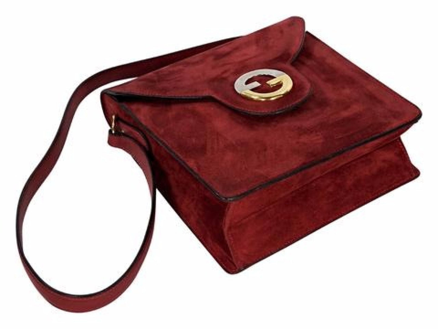 Red   Gucci Suede Shoulder Bag