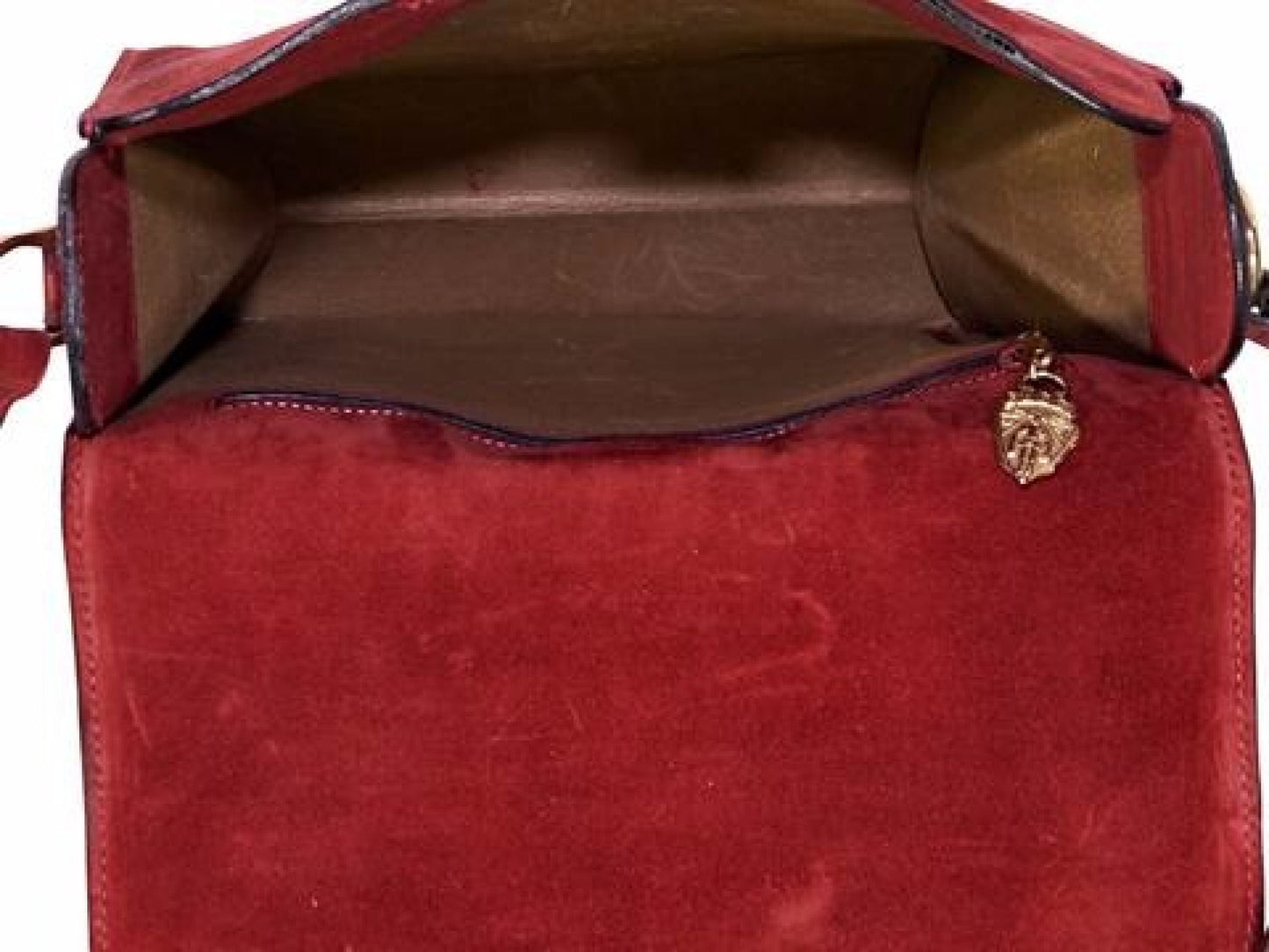 Red   Gucci Suede Shoulder Bag