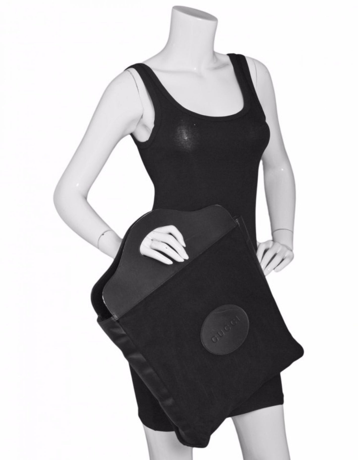 Gucci   Black Felt & Leather Tote