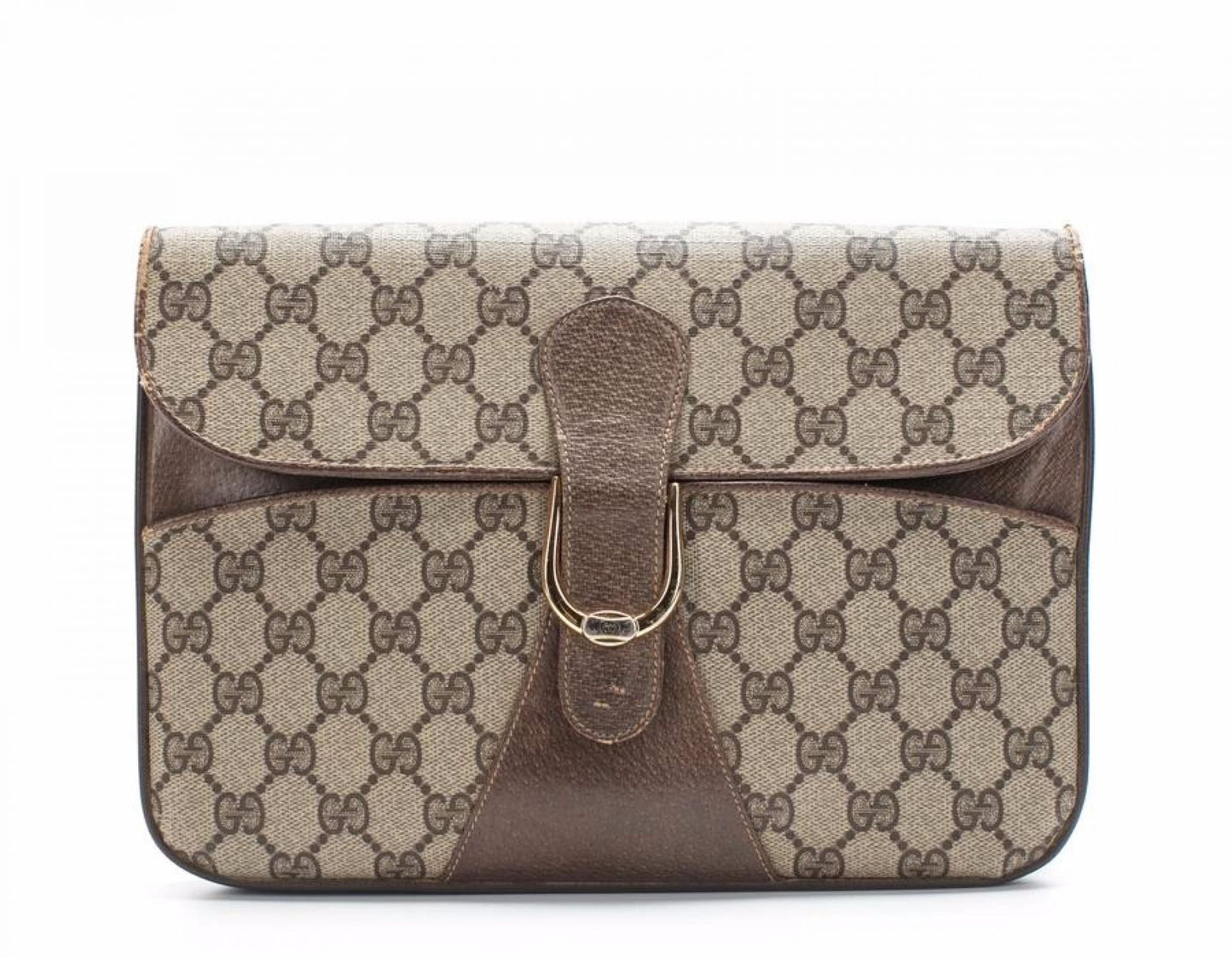 Gucci Beige Monogram GG Supreme   Clutch Bag