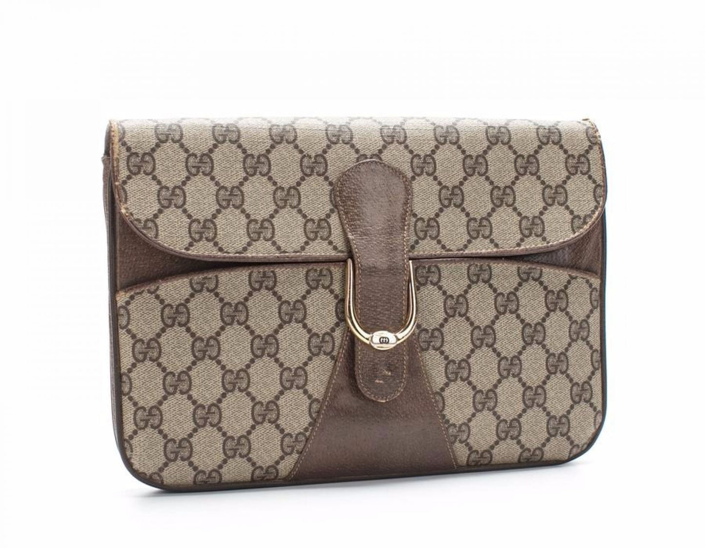 Gucci Beige Monogram GG Supreme   Clutch Bag