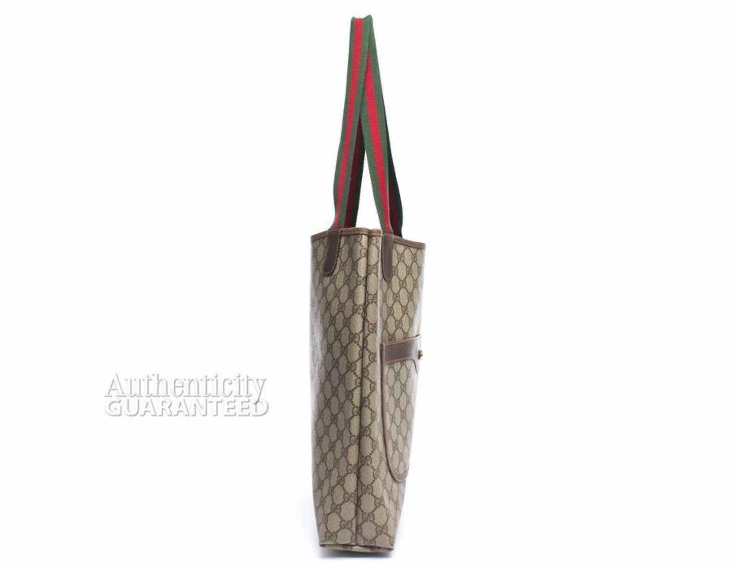Gucci Beige Monogram Canvas   Web Handle Tote Bag
