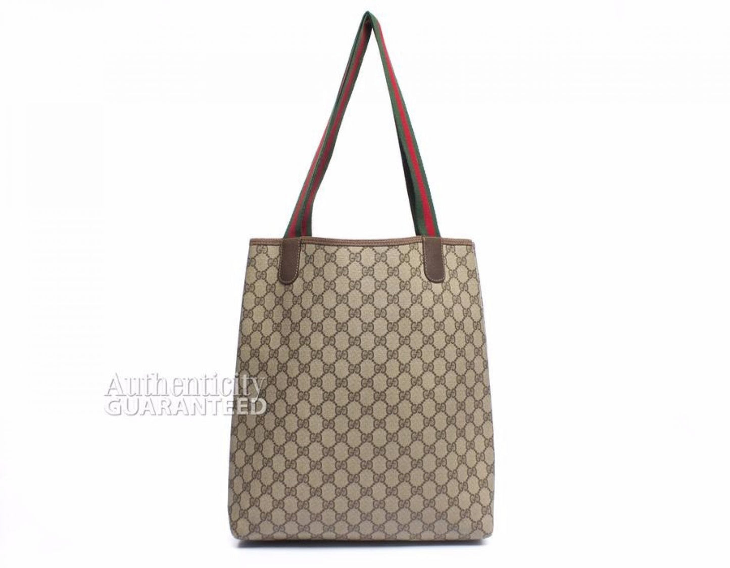 Gucci Beige Monogram Canvas   Web Handle Tote Bag