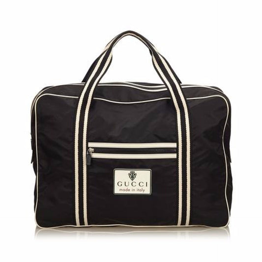 Black & White Gucci Nylon Travel Bag