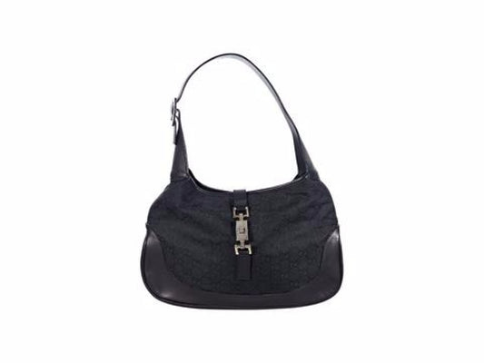 Black Gucci GG Canvas Jackie Shoulder Bag