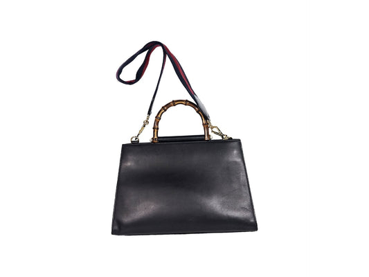 Black & Red Gucci Leather Nymphea Satchel