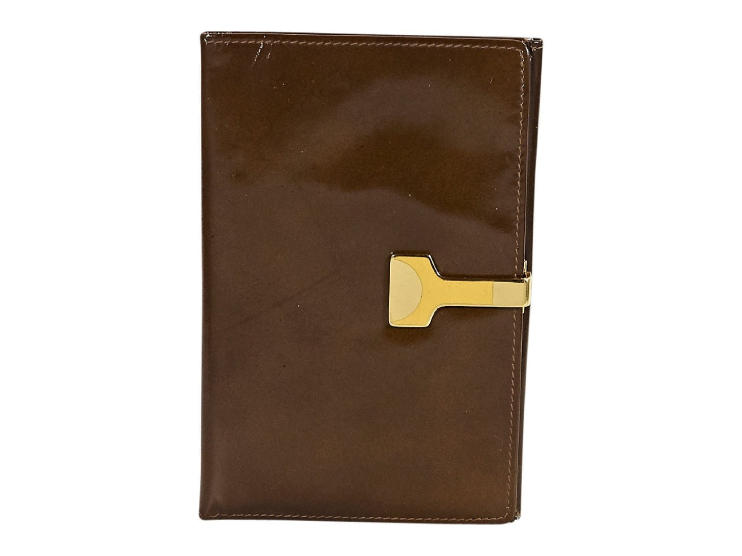 Brown   Gucci Patent Leather Slim Wallet