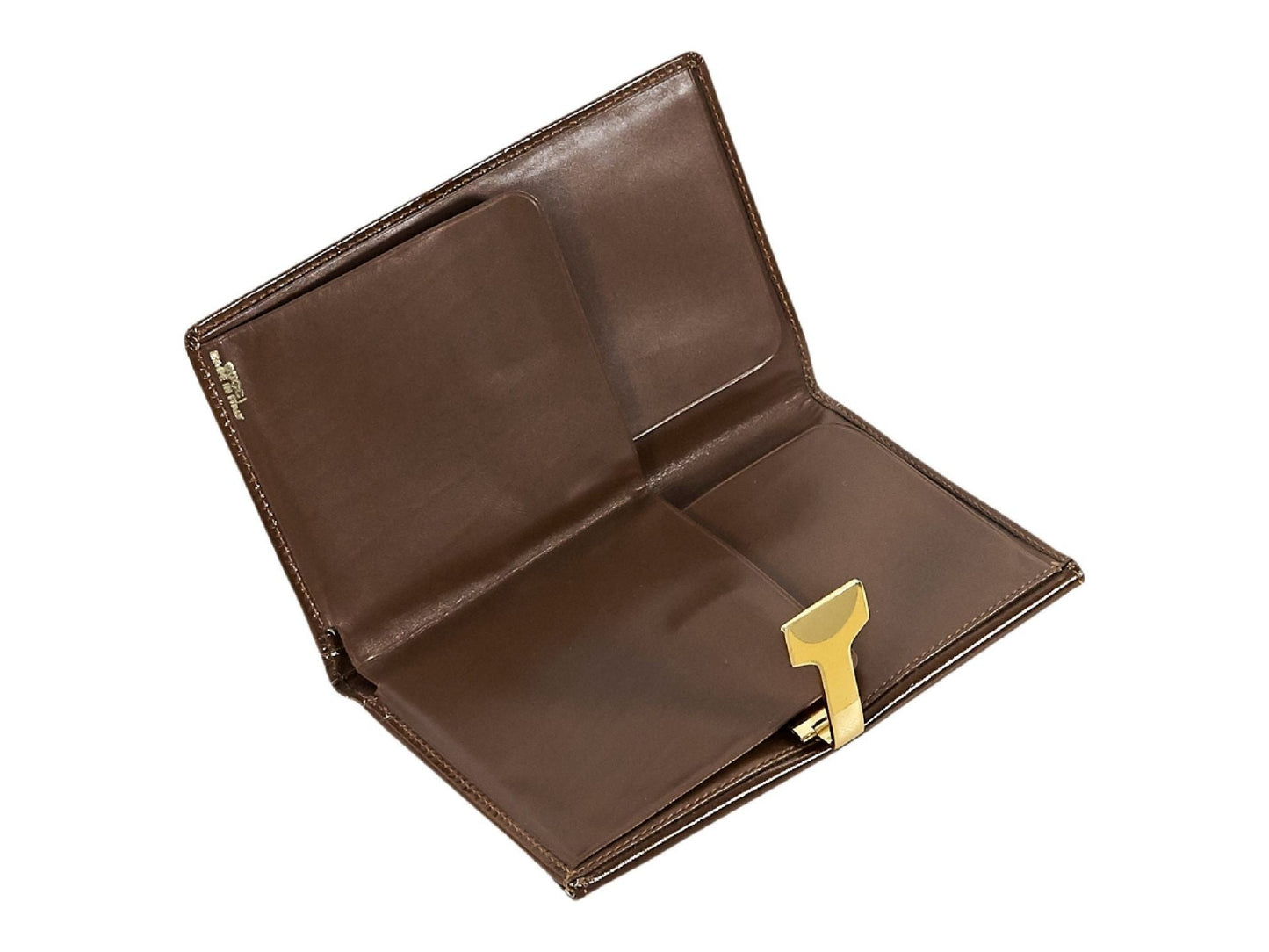 Brown   Gucci Patent Leather Slim Wallet