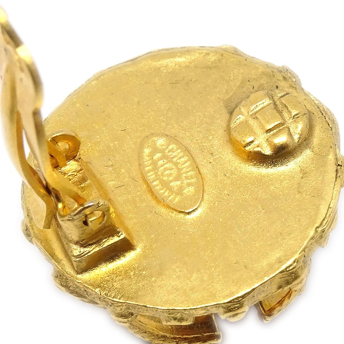 CHANEL 1994 Faux Pearl Button Earrings Clip-On 60509