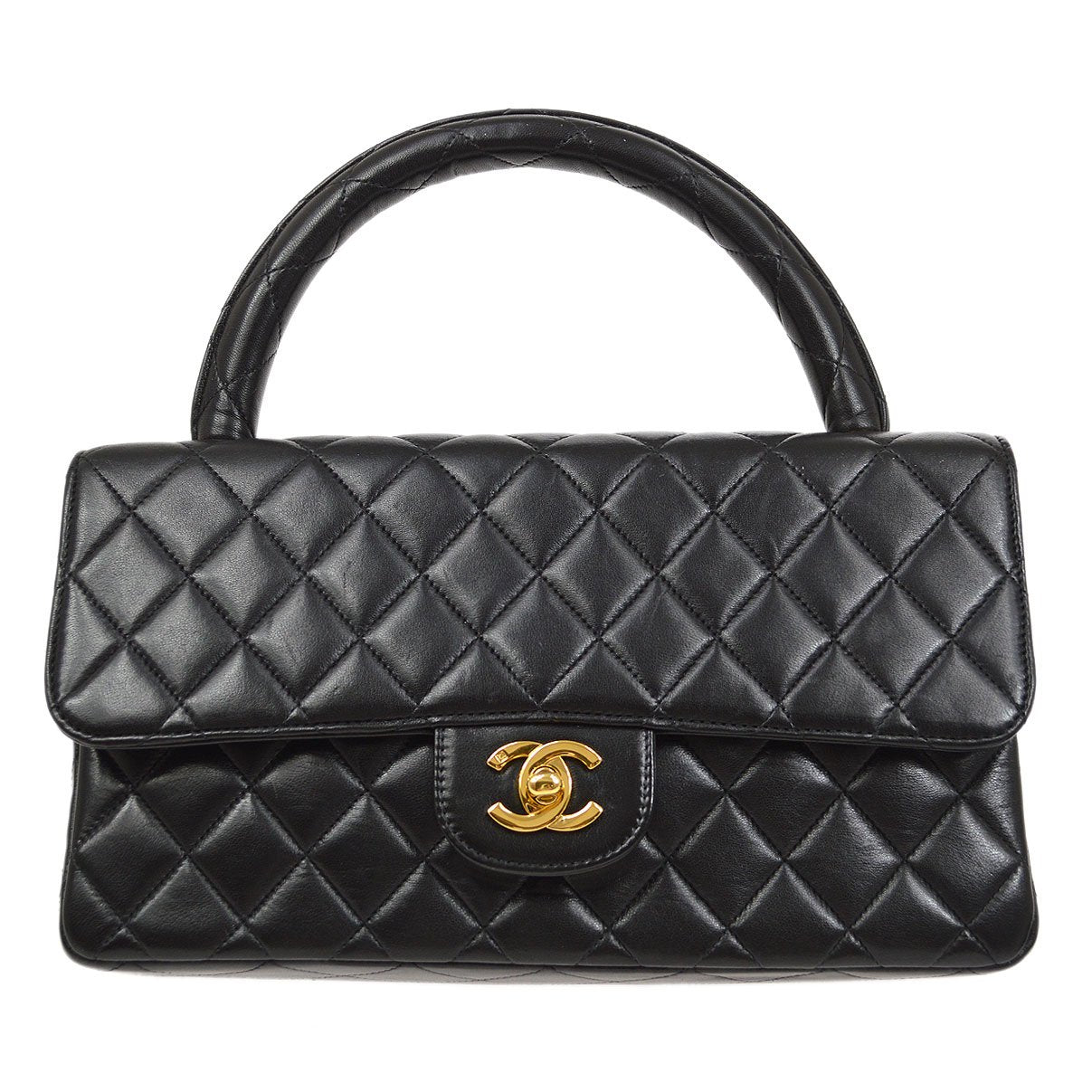 CHANEL 1994 Classic Flap Handbag Medium Black Lambskin